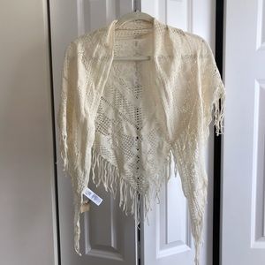 Ivory lace shawl NWT